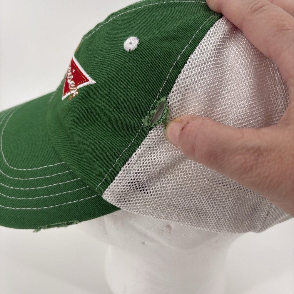 Budweiser St Patricks Day Hat Adult Strapback Green Distressed Mesh Baseball Cap - Picture 6 of 9